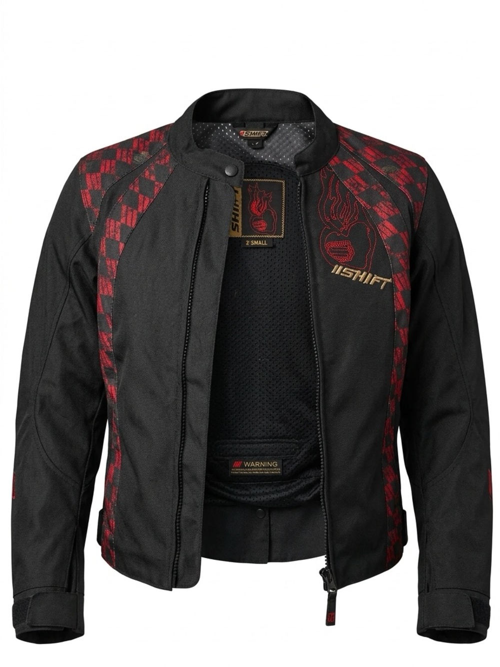 Shi by JOURNEYS Black Jacket with Red Checker Accents